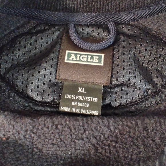 Aigle Pullover Polartec Black Zip Shoulder Fleece XL - Picture 4 of 12